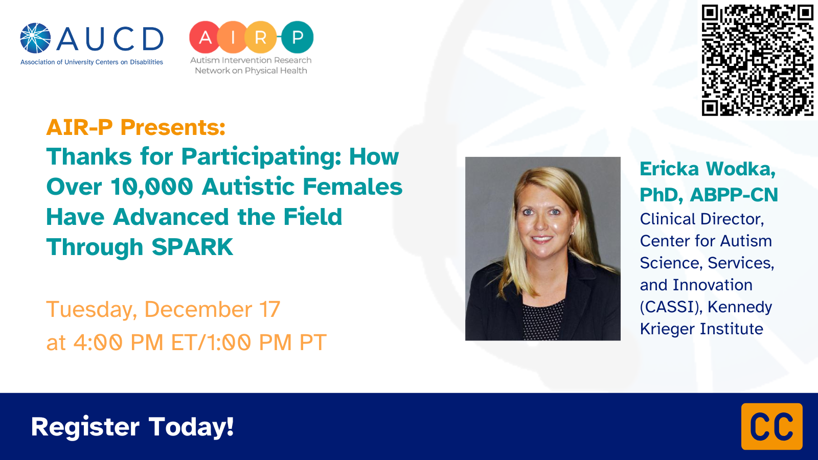 AUCD / AIR-P Webinar graphic pictures Dr. Laura Graham Holmes, Lane Edwards, Regina Firpo-Triplett, and BA Laris. Text reads: Skillfix: A Community-Engaged Process to Create Short Videos that Enhance Skills Across Populations, Available on the AIR-P Network YouTube Channel. Now Archived!